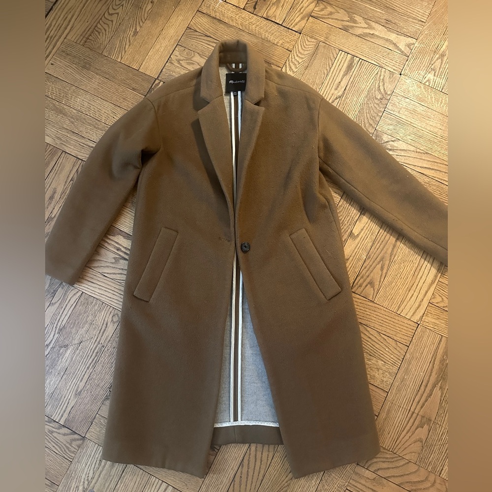 Madewell tan wool blend coat size xxs